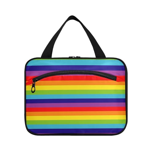EtherSpher Rainbow Digital Papers Hängende Reise-Organizer-Tasche mit Haken, Designer-Kosmetiktasche für Herren, Reise-Bolsos Para Hombre L, Regenbogen-Digitalpapier, Large von EtherSpher