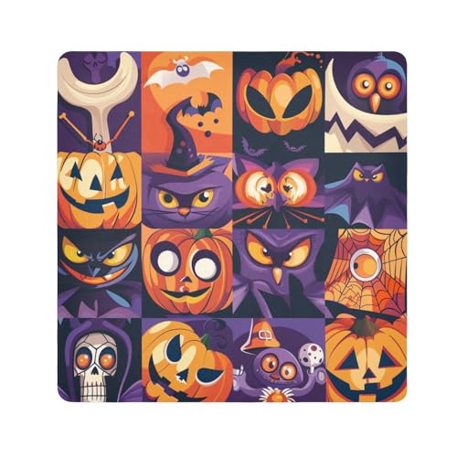 EtherSpher Reise-Kosmetiktasche, Motiv: Flaggen mit Halloween-Elementen, Kameralinse, Stoff, schützender Make-up-Organizer, 55 x 55 cm, Kosmetik-Organizer für Reisen, Flaggen mit Halloween-Elementen, von EtherSpher
