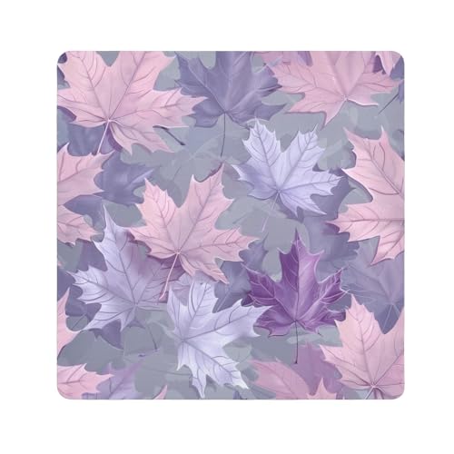 EtherSpher Reise-Kosmetiktasche mit violettem Ahornblatt, selbstklebend, 55 x 55 cm, für Damen, Violettes Ahornblatt, 21.7x21.7in von EtherSpher