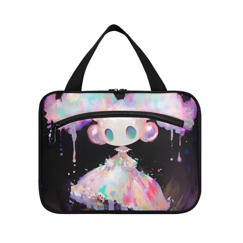 EtherSpher Reise-Kulturbeutel mit niedlicher Cartoon-Puppe, zum Aufhängen, mit Haken, kompakte Designer-Tasche für wichtige Dinge für Frauen, Ausflug, Bolsa de Maquillaje para mujer L, Niedliche von EtherSpher