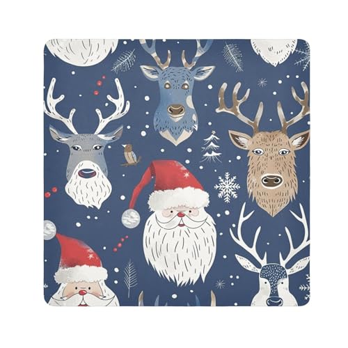 EtherSpher Reisebeutel mit Weihnachtsmann-Safari-Motiv, skandinavischer Stil, magischer Aufkleber, Make-up-Organizer, 55 x 55 cm, für Damen, Skandinavischer Stil Weihnachtsmann Safari Weihnachten, von EtherSpher