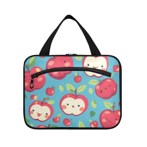 EtherSpher Reisetasche, Motiv: Cartoon, rote Blätter, hängende Reisetasche für Toilettenartikel mit Haken, wasserdichte Designer-Make-up-Tasche, Organizer für Kreuzfahrt, Reisen, WC, Bolso Viajero von EtherSpher