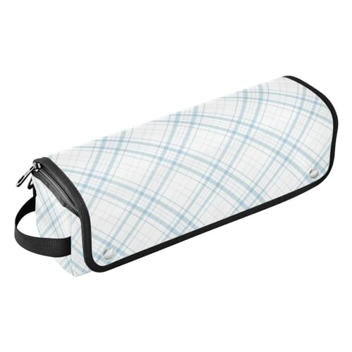 EtherSpher Reisetasche für Haar-Werkzeug, mit Eisenmatte, Tragetasche, flacher Lockenstab, wasserdichter Organizer für Glätteisen, Lockenstab, Haartrockner, blau und weiß kariertes Muster, Reisetasche EtherSpher Reisetasche für Haar-Werkzeug, mit Eisenmatte, Tragetasche, flacher Lockenstab, wasserdichter Organizer für Glätteisen, Lockenstab, Haartrockner, blau und weiß kariertes Muster, Reisetasche von EtherSpher