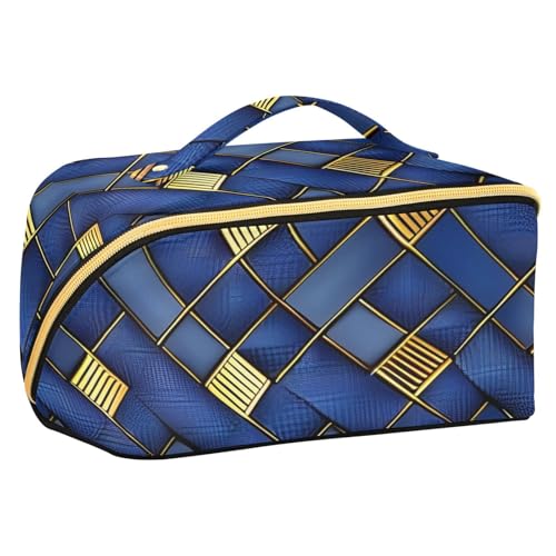 EtherSpher Reisetasche mit Trennwänden, tragbar, für Damen, vertikal, freistehend, Blau und Gold von EtherSpher