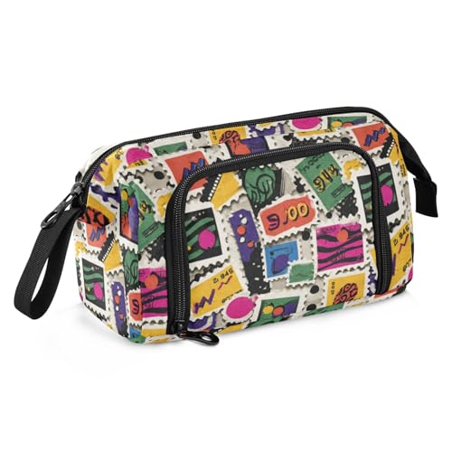 EtherSpher Retro-Stempel-Papierfragmente, buntes Federmäppchen, großes Fassungsvermögen, multifunktional, für Erwachsene, Schule, Must-Have Lapiceras estuche para ninas von EtherSpher