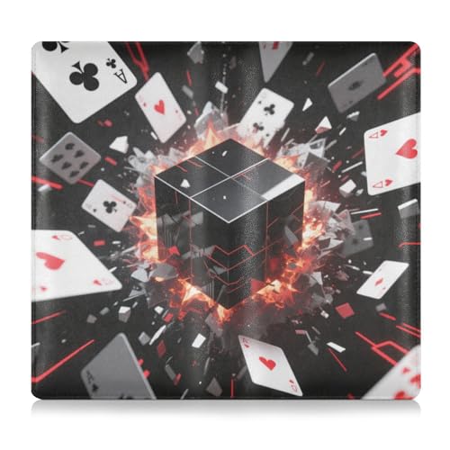 EtherSpher Rote und schwarze Poker-Hülle aus PU-Leder für Registrierungs- und Versicherungskartenhalter, Auto-Brieftaschen-Organizer für Führerschein, Karten und wichtige Dokumente von EtherSpher