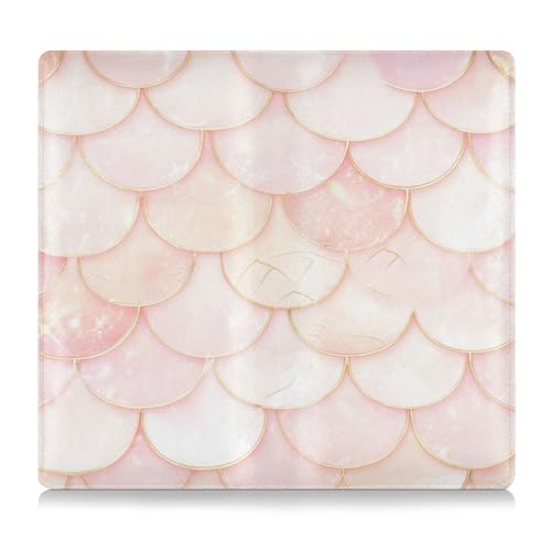 EtherSpher Rotgoldenes Fischschuppen-Etui aus hochwertigem Leder, Auto-Versicherungs- und Registrierungskartenhalter, perfekte Auto-Essentials Geldbörse für Ausweis, Führerschein, von EtherSpher