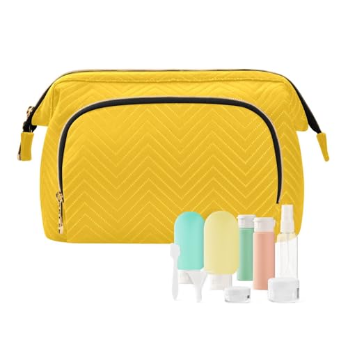 EtherSpher Safran (Farbe) Make-up-Tasche, tragbare Kosmetiktasche für Damen, Schmuck für Make-up-Pinsel, Safran (Farbe), 1 size von EtherSpher