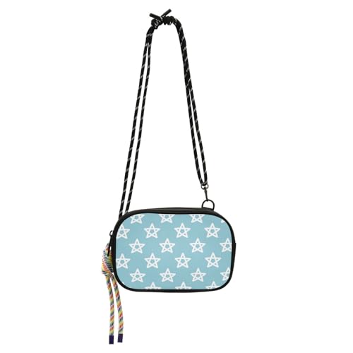 EtherSpher Simple Blue Stars Crossbody Geldbörse Herren Komfort mit Kreditkartenfächern über der Schulter von EtherSpher