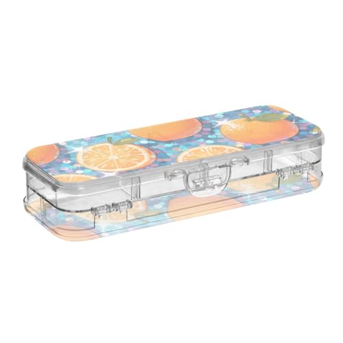 EtherSpher Stiftebox aus Kunststoff, 2-lagig, mit Schnappverschluss, mit Pailletten, Glitzer, Violett / Orange, transparent EtherSpher Stiftebox aus Kunststoff, 2-lagig, mit Schnappverschluss, mit Pailletten, Glitzer, Violett / Orange, transparent von EtherSpher