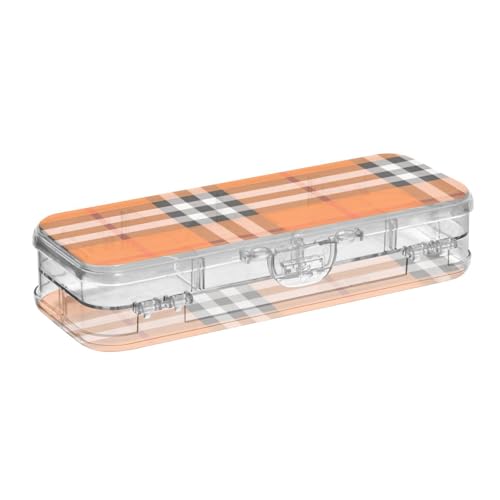 EtherSpher Stiftebox mit 2 Ebenen, kariert, für Kunstbedarf, mit Schnappdeckel, Schwarz / Weiß / Orange EtherSpher Stiftebox mit 2 Ebenen, kariert, für Kunstbedarf, mit Schnappdeckel, Schwarz / Weiß / Orange von EtherSpher