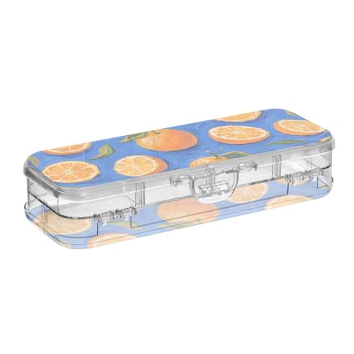 EtherSpher Stiftebox mit 2 Ebenen, orangefarbene Früchte, Blau, Kunstmalerei, mit Schnappdeckel EtherSpher Stiftebox mit 2 Ebenen, orangefarbene Früchte, Blau, Kunstmalerei, mit Schnappdeckel von EtherSpher