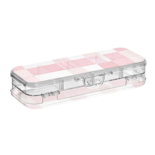EtherSpher Stiftebox mit 2-lagigem Stifteetui für Schreibwaren, mit Schnappdeckel, Hellrot und Weiß kariert, transparent EtherSpher Stiftebox mit 2-lagigem Stifteetui für Schreibwaren, mit Schnappdeckel, Hellrot und Weiß kariert, transparent von EtherSpher