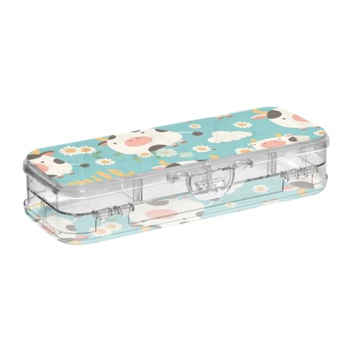 EtherSpher Stiftebox mit Schnappverschluss und Deckel, Kuhblau / Weiß / Schwarz von EtherSpher