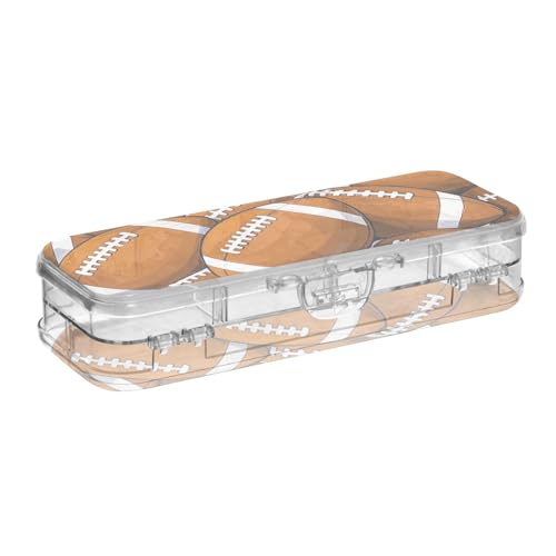 EtherSpher Stiftebox mit doppelstöckigem Deckel, Cartoon-Sport-Fußball, Braun, Design von EtherSpher