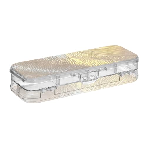 EtherSpher Stiftebox mit goldfarbenem Unregelmäßigkeits-Design, doppellagig, transparent, für Schreibwaren, mit Deckel von EtherSpher
