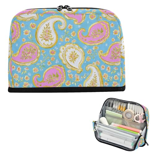 EtherSpher Stiftehalter im Retro-Stil, trendiges Blumen-Paisleymuster, goldfarben, türkis, großes Fassungsvermögen, erweiterbarer Aufbewahrungs-Organizer für adrette, elementare Bolsas para maquillaje EtherSpher Stiftehalter im Retro-Stil, trendiges Blumen-Paisleymuster, goldfarben, türkis, großes Fassungsvermögen, erweiterbarer Aufbewahrungs-Organizer für adrette, elementare Bolsas para maquillaje von EtherSpher