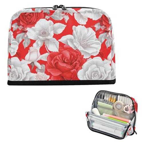 EtherSpher Stiftehalter mit Vintage-Rosen, großes Fassungsvermögen, tragbare Schreibwaren-Stifttasche für Damen, Hochschule, Estuches, Escolares, Para Lapices von EtherSpher