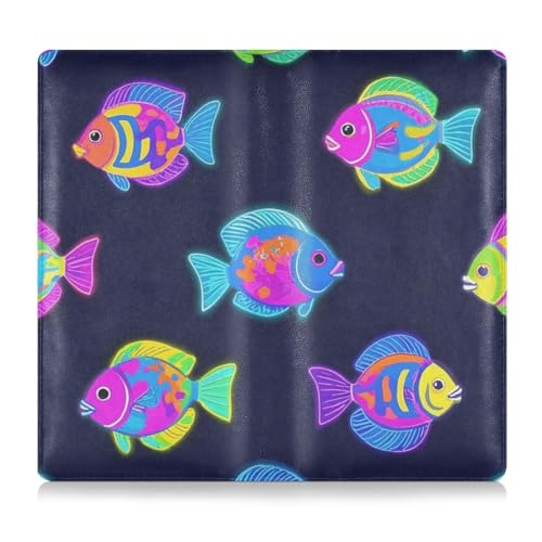 EtherSpher Summer Neon Tropical Fish Color Pu Leather Toursuit Car Registration and Insurance Card Holder Essential Wallet Case for ID, Driver's License, Key Contact Information Cards von EtherSpher