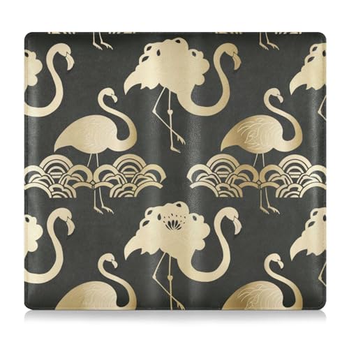 EtherSpher Traditionelles chinesisches Muster Flamingo Schwarz Gold Premium Leder Auto Registrierung und Versicherung Kartenhalter Essential Wallet Case für Dokumente, Karten, Führerschein EtherSpher Traditionelles chinesisches Muster Flamingo Schwarz Gold Premium Leder Auto Registrierung und Versicherung Kartenhalter Essential Wallet Case für Dokumente, Karten, Führerschein von EtherSpher