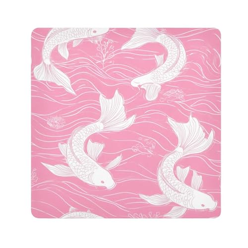 EtherSpher Ukiyo-e Make-up-Tasche im Fisch-Pfirsich-Stil, selbstklebend, Reise-Make-up-Organizer, 55 x 55 cm, Wickeltasche für Damen, Ukiyo-e Stil Fisch Pfirsich, 21.7x21.7in von EtherSpher