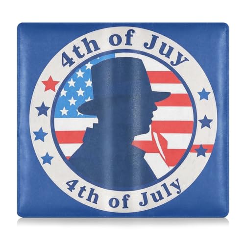 EtherSpher Unabhängigkeit 4. Juli Unabhängigkeit Dayblue Silhouette PU Leder Auto Registrierung Versicherung & Ausweishalter Automobile Wallet Case Organizer für Karten, wichtige Dokumente von EtherSpher