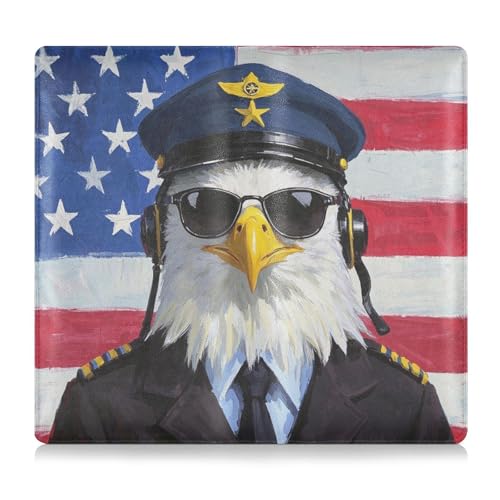 EtherSpher Unabhängigkeitstag 4. Juli Schwarzer Vogel PU-Leder Auto-Registrierungsversicherung & Ausweishalter Essential Wallet Case für wichtige Dokumente, Führerschein, Karten von EtherSpher