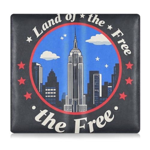 EtherSpher Unabhängigkeitstag Land of Free Premium Leder Auto Registrierung und Versicherung Kartenhalter Handschuhfach Organizer für Führerschein, Karten und wichtige Dokumente von EtherSpher