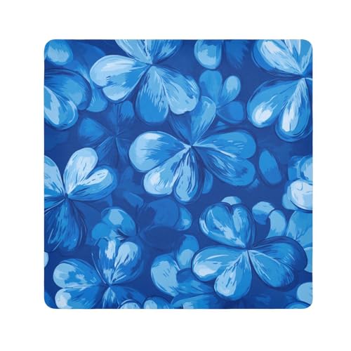 EtherSpher Vierblättriges Kleeblatt-Kosmetikbeutel, Stoff, tragbar, Kulturbeutel, Organizer, Reiseverpackung, 55 x 55 cm, Königsblau, Vierblättriges Kleeblatt, Königsblau, 21.7x21.7in von EtherSpher