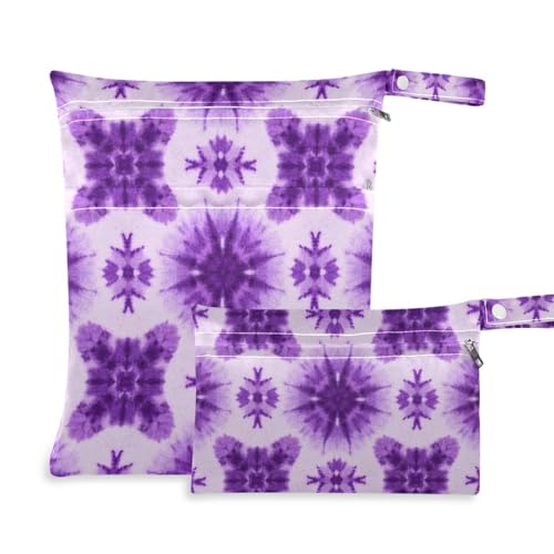 EtherSpher Violette Batiktasche mit Reißverschluss für Badeanzug, 2 Stück, Reiseutensilien für Babys mit Griffen für Strand, Reisen EtherSpher Violette Batiktasche mit Reißverschluss für Badeanzug, 2 Stück, Reiseutensilien für Babys mit Griffen für Strand, Reisen von EtherSpher