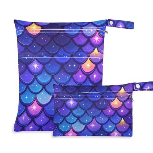 EtherSpher Violette Drachen-Schuppen-Badeanzug-Tasche, 2 Stück, Reiseutensilien für Babys, mit Griffen zum Baden, Strand EtherSpher Violette Drachen-Schuppen-Badeanzug-Tasche, 2 Stück, Reiseutensilien für Babys, mit Griffen zum Baden, Strand von EtherSpher
