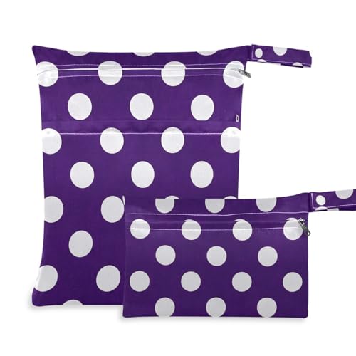 EtherSpher Wasserdichte Tasche mit Cartoon-Punkten, lila, 2 Stück, Reiseutensilien für Babys mit Griffen für Kita, Strand EtherSpher Wasserdichte Tasche mit Cartoon-Punkten, lila, 2 Stück, Reiseutensilien für Babys mit Griffen für Kita, Strand von EtherSpher
