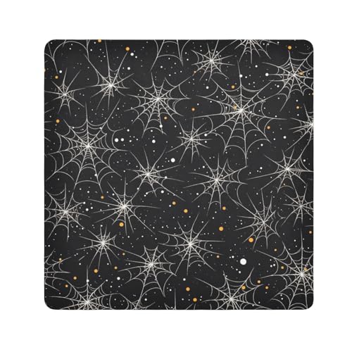 EtherSpher Web Kosmetiktasche für Damen, glitzernd, selbstklebend, 55 x 55 cm, Schwarz, Netz, schwarz glitzernd, 21.7x21.7in von EtherSpher