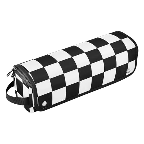 EtherSpher Werkzeug-Reisetasche mit hitzebeständiger Matte, wasserdicht, tragbar, offen, flach, Reisetasche für Glätteisen, Lockenstab, Haartrockner, schwarz und weiß, kariert, tragbarer Organizer, EtherSpher Werkzeug-Reisetasche mit hitzebeständiger Matte, wasserdicht, tragbar, offen, flach, Reisetasche für Glätteisen, Lockenstab, Haartrockner, schwarz und weiß, kariert, tragbarer Organizer, von EtherSpher