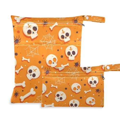 EtherSpher Wiederverwendbare Halloween-Taschen für Badeanzüge, 2 Stück, Wickeltasche mit Griffen für Baby-Windeln, Strand von EtherSpher