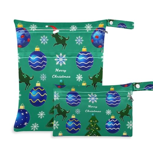 EtherSpher Wiederverwendbare Tasche für Badeanzug, Weihnachtsdekoration, Baum, Tier, Wolf, 2 Stück, Reiseutensilien für Baby, mit Griffen für Yoga, Pool EtherSpher Wiederverwendbare Tasche für Badeanzug, Weihnachtsdekoration, Baum, Tier, Wolf, 2 Stück, Reiseutensilien für Baby, mit Griffen für Yoga, Pool von EtherSpher