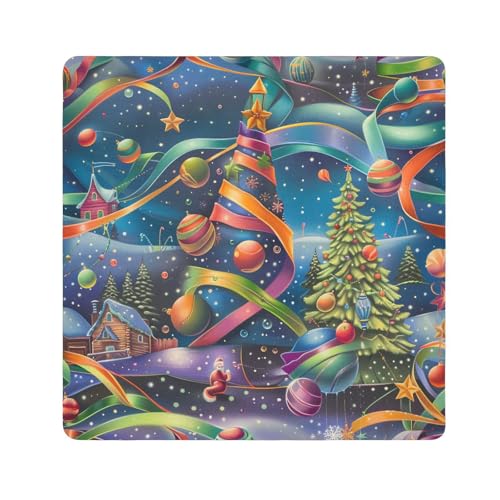 EtherSpher Wonderful World of Christmas Make-up-Tasche, Kamera-Objektivtuch, selbstklebend, 55 x 55 cm, für Damen, Wunderbare Weihnachtswelt, 21.7x21.7in von EtherSpher