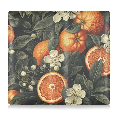 EtherSpher Yummy Grapefruit Design Orange Green Pu Leder Auto Registrierung und Versicherungshalter Unverzichtbare Auto Wallet Case für Dokumente, Karten, Führerschein von EtherSpher