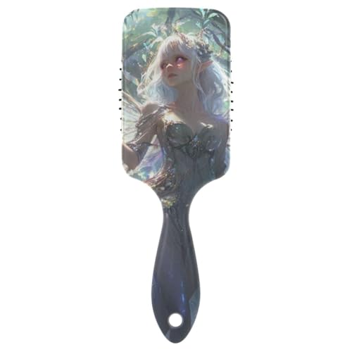 Fairy White Game Anime Girl friendly detangling hair brush Designed scalp massager for hair loss with Ergonomic handle cepillo para peinar von EtherSpher