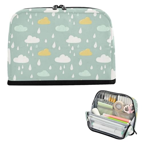 Federmäppchen mit Wolken-Motiv, großes Fassungsvermögen, Kosmetiktasche mit Fach, Schreibwaren-Tasche für Damen, Reisen, Estuuchera para lapices von EtherSpher