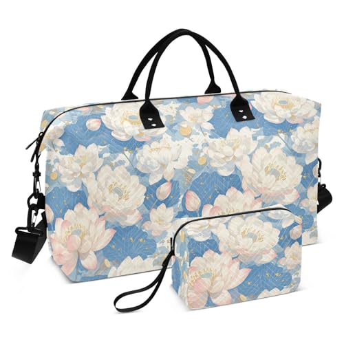 Großer Turnbeutel mit Blumenmuster, Sommer, Boho, dekorativ, groß, mit verstellbarem Gurt, für Flugzeugreisen, multifunktional, Bolso de para Mujer Großer Turnbeutel mit Blumenmuster, Sommer, Boho, dekorativ, groß, mit verstellbarem Gurt, für Flugzeugreisen, multifunktional, Bolso de para Mujer von EtherSpher