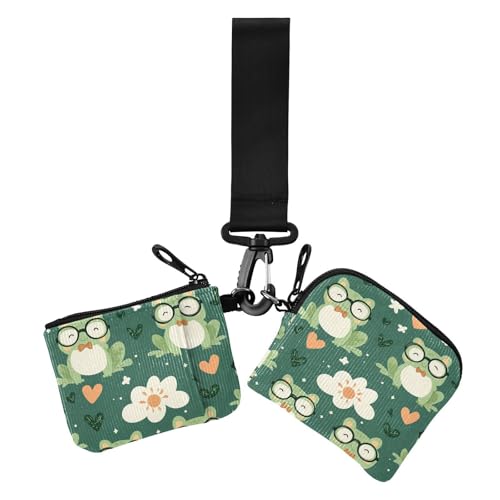 Grüne süße Frösche Gläser Frühling Damen Münzbeutel Kartenhalter große Kapazität Ausweishalter Schutz mit Schlüsselanhänger für Damen 2 Stück, Grüne niedliche Frösche Gläser Frühling, 1 size, Casual Grüne süße Frösche Gläser Frühling Damen Münzbeutel Kartenhalter große Kapazität Ausweishalter Schutz mit Schlüsselanhänger für Damen 2 Stück, Grüne niedliche Frösche Gläser Frühling, 1 size, Casual von EtherSpher