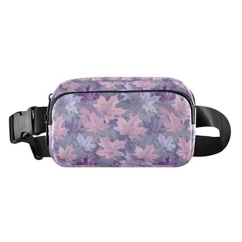 Gürteltasche für Herren und Damen, Ahornblatt, vielseitig einsetzbar, mit verstellbarem Gurt, für Radfahren, Wandern, Fitnessstudio, Violett, Violettes Ahornblatt, 1 size von EtherSpher