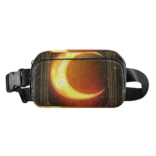 Gürteltasche für Herren und Damen, Motiv: Yellow Mystic Tarot-Tarot, astrologischer Mond, stilvolle Gürteltasche für Damen und Herren, kleine Crossbody-Gürteltasche mit verstellbarem Riemen für von EtherSpher