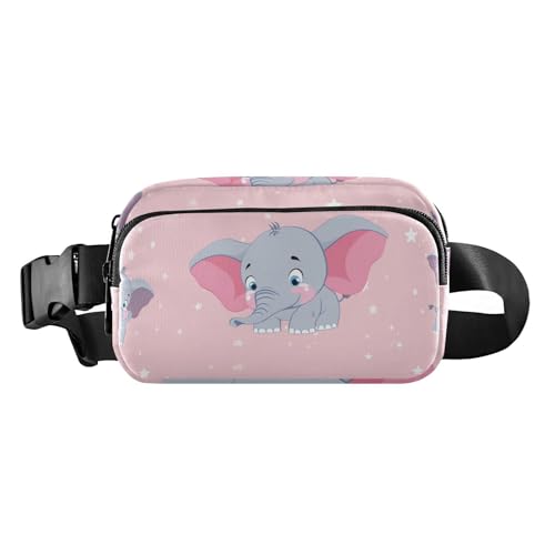 Gürteltasche mit niedlichem braunem Elefant, für Damen und Herren, Mehrzweck-Crossbody-Pass-Tasche mit verstellbarem Gurt, für Radfahren, Wandern, Fitnessstudio, Niedlicher brauner Cartoon-Elefant, 1 von EtherSpher