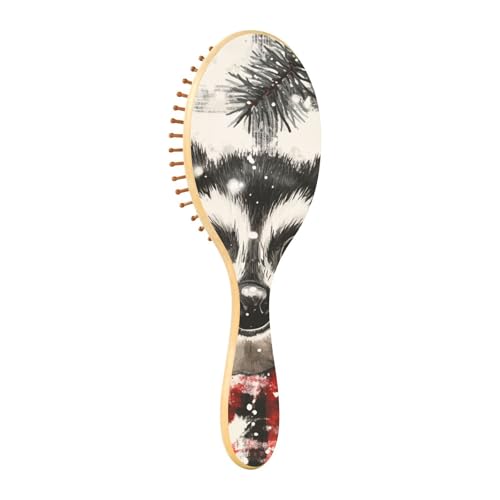 Haarbürste aus Holz, bunt, Galago, Büffel, kariert, Schneeflocken, Weihnachts-Paddel-Haarbürste für Damen, Holzbürste für Haar, Massagebürste aus Holz Haarbürste aus Holz, bunt, Galago, Büffel, kariert, Schneeflocken, Weihnachts-Paddel-Haarbürste für Damen, Holzbürste für Haar, Massagebürste aus Holz von EtherSpher