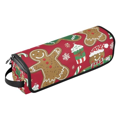 Hair Tool Travel Bag for Women and Heat Resistant Mat Curling Iron Travel Holder Storage Bag for Curling Iron Straightener Flat Hair Dryer, Gingerbread Men Christmas Green Red Portable Travel von EtherSpher
