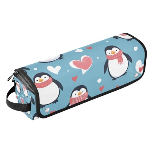 Hair Tools Reisetasche mit hitzebeständigem Pad, wasserdicht, Reise-Organizer für Glätteisen, Glätteisen, Lockenstäbe, Weihnachts-Cartoon, niedliches Pinguin-Herz, Reisezubehör für Reisen, Niedliches von EtherSpher