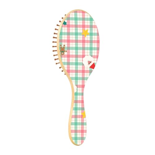 Holz-Haarbürste, Cartoon-Motiv, niedlich, Weihnachts-Paddelbürste für natürliches Haar, Holzhaarbürsten für Frauen, natürliche Holzbürste von EtherSpher