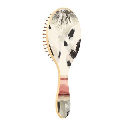 Holzbürste, bunte Kuh, Büffel, kariert, Schneeflocken, Weihnachten, Holz-Paddel-Haarbürste für Damen, natürliche Haarbürste Holzbürste, bunte Kuh, Büffel, kariert, Schneeflocken, Weihnachten, Holz-Paddel-Haarbürste für Damen, natürliche Haarbürste von EtherSpher